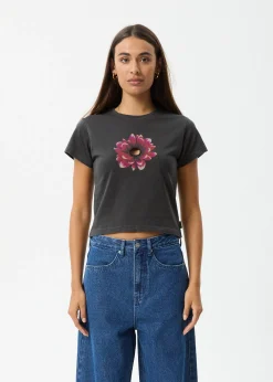 Tees & Shirts<Afends Keyhole  - Baby Tee Stone Black