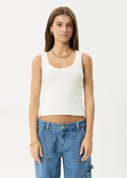 Sleeveless|Essentials<Afends Layden  - Rib Singlet White