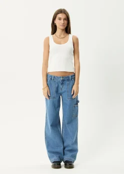 Sleeveless|Essentials<Afends Layden  - Rib Singlet White