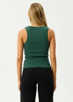 Sleeveless|Essentials<Afends Layden  - Rib Singlet Hunter Green
