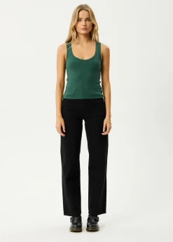 Sleeveless|Essentials<Afends Layden  - Rib Singlet Hunter Green