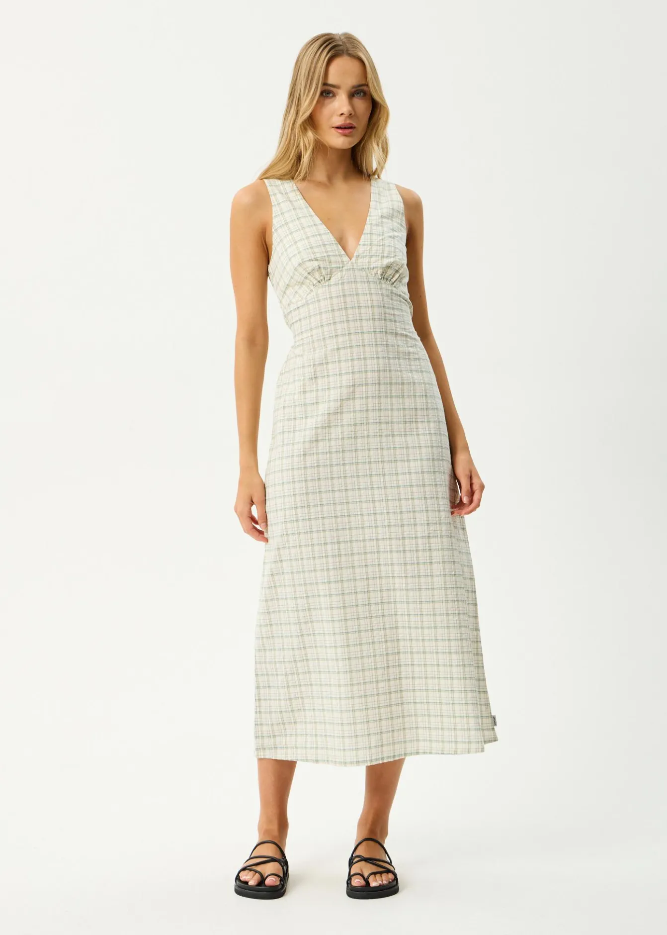 Dresses<Afends Legacy - Seersucker Maxi Dress Boa Check