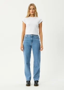 Jeans|Essentials<Afends Leila  - Straight Leg Jean Worn Blue