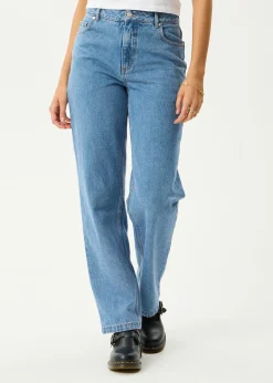 Jeans|Essentials<Afends Leila  - Straight Leg Jean Worn Blue