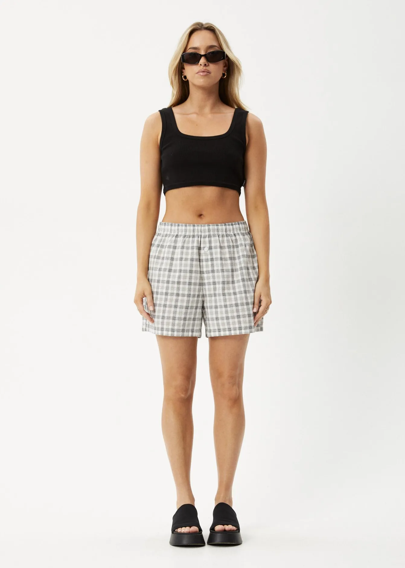 Shorts<Afends Leo - Seersucker Boxer Short Black / White