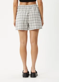 Shorts<Afends Leo - Seersucker Boxer Short Black / White