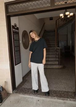 Pants<Afends Leo  - Seersucker Wide Leg Pant Coffee / White