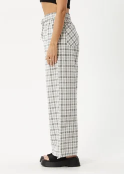 Pants<Afends Leo - Seersucker Wide Leg Pant Black / White