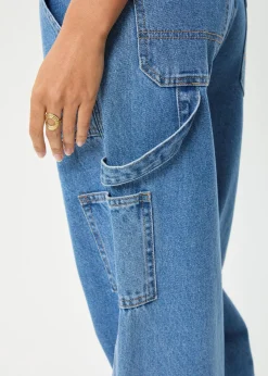 Jeans|Essentials<Afends Lexi  - Low Rise Workwear Jean Worn Blue