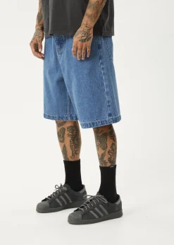 Shorts<Afends Lil C  - Denim Baggy Short 22" Worn Blue