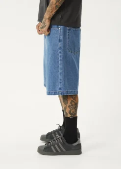 Shorts<Afends Lil C  - Denim Baggy Short 22" Worn Blue
