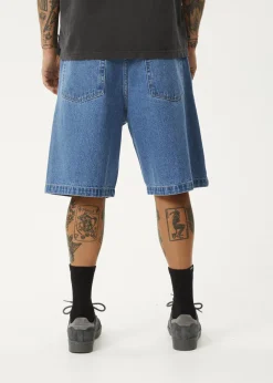 Shorts<Afends Lil C  - Denim Baggy Short 22" Worn Blue