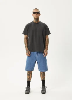 Shorts<Afends Lil C  - Denim Baggy Short 22" Worn Blue