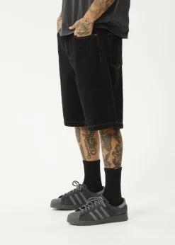Shorts<Afends Lil C  - Denim Baggy Short 22" Washed Black
