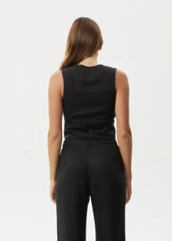 Sleeveless<Afends Lilo  - Button Up Top Black