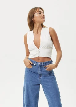 Sleeveless<Afends Lilo  - Button Up Top Natural