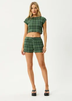 Sets & Co-Ords|Shorts<Afends Lonnie  - Seersucker Boxer Short Hunter Green