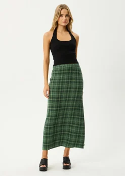Sets & Co-Ords|Skirts<Afends Lonnie  - Seersucker Maxi Skirt Hunter Green