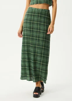 Sets & Co-Ords|Skirts<Afends Lonnie  - Seersucker Maxi Skirt Hunter Green