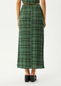 Sets & Co-Ords|Skirts<Afends Lonnie  - Seersucker Maxi Skirt Hunter Green