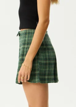 Sets & Co-Ords|Skirts<Afends Lonnie  - Seersucker Mini Skirt Hunter Green