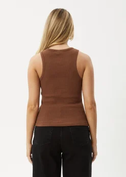 Sleeveless|Essentials<Afends Lydia  - Rib Singlet Toffee