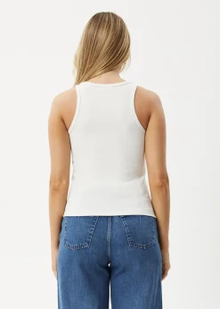 Sleeveless|Essentials<Afends Lydia  - Rib Singlet White