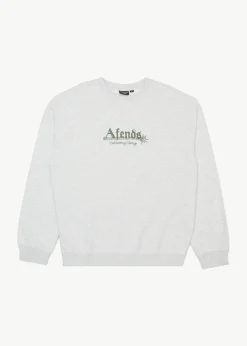 Sweaters & Hoodies<Afends Mace  - Crew Neck Jumper Grey Marle
