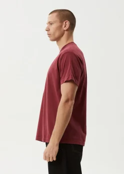 T-Shirts<Afends Mace Life  - Boxy Tee Washed Burgundy