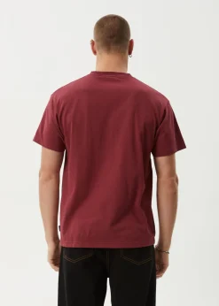 T-Shirts<Afends Mace Life  - Boxy Tee Washed Burgundy
