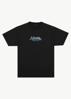 T-Shirts<Afends Mace Life  - Boxy Tee Stone Black