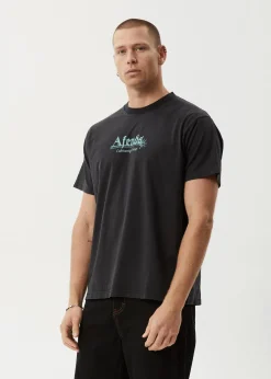 T-Shirts<Afends Mace Life  - Boxy Tee Stone Black