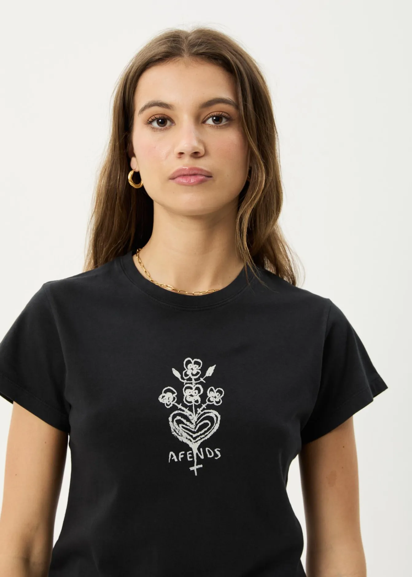 Tees & Shirts<Afends Maisie - Baby Tee Stone Black