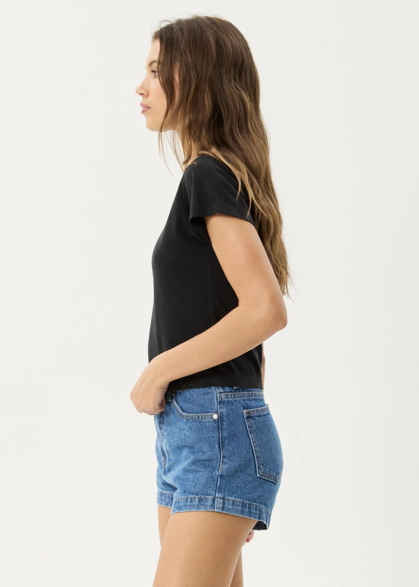 Tees & Shirts<Afends Maisie - Baby Tee Stone Black