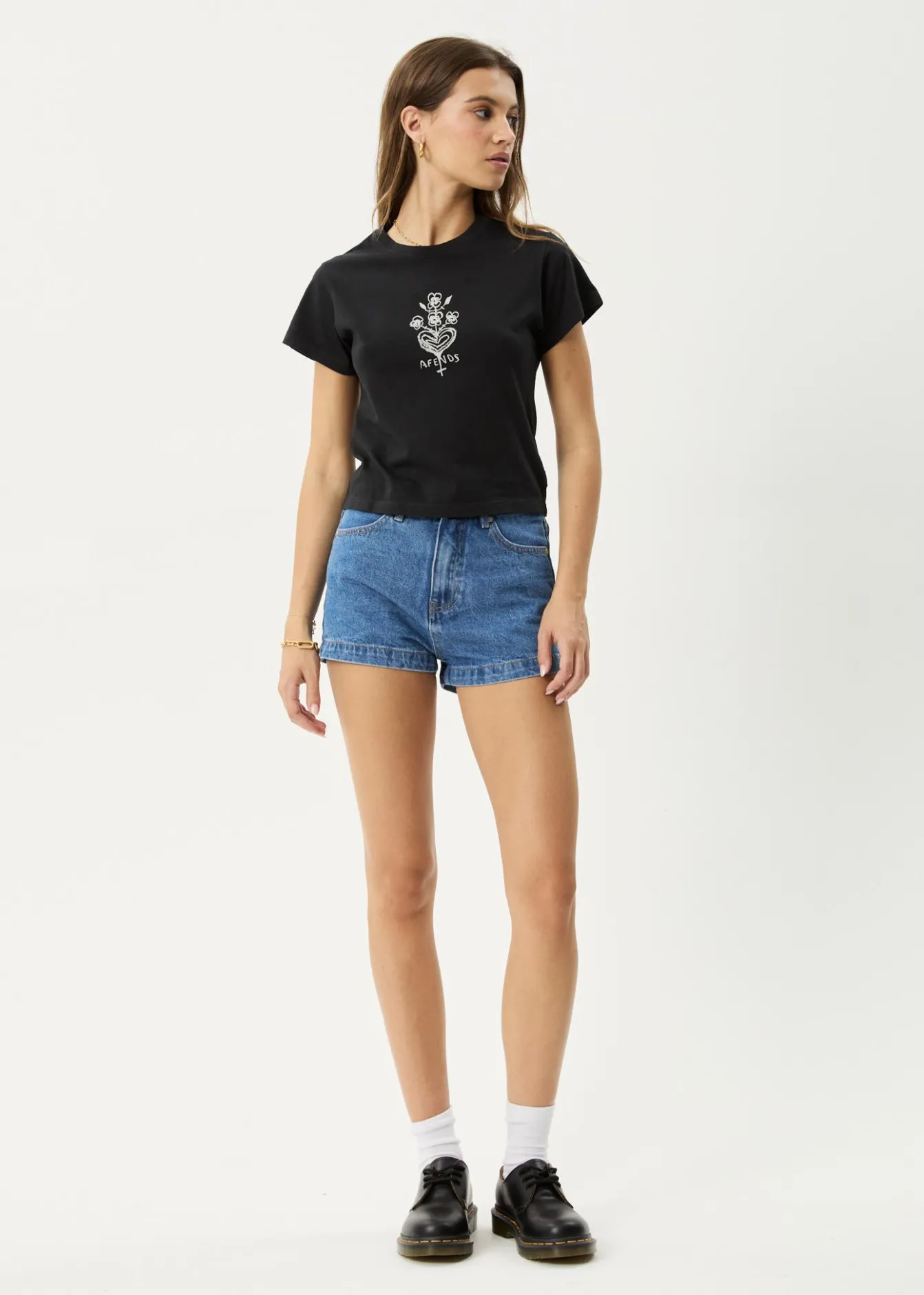 Tees & Shirts<Afends Maisie - Baby Tee Stone Black
