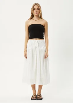 Sets & Co-Ords|Skirts<Afends Marlow  - Midi Skirt White