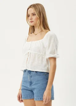 Sets & Co-Ords|Tees & Shirts<Afends Marlow  - Tie Front Top White