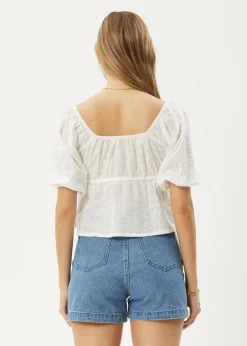 Sets & Co-Ords|Tees & Shirts<Afends Marlow  - Tie Front Top White