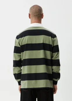 Long Sleeve<Afends Mental  - Rugby Long Sleeve Tee Oil Green