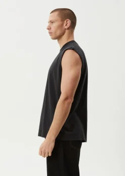 Sleeveless<Afends Mental  - Sleeveless Tee Stone Black