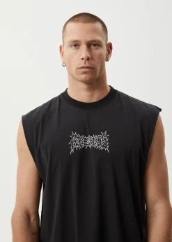 Sleeveless<Afends Mental  - Sleeveless Tee Stone Black