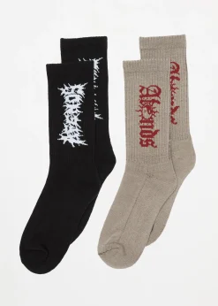 Accessories|Accessories<Afends Mental Sunbite  - Socks Two Pack Multi