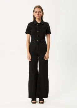 Jumpsuits & Overalls|Essentials<Afends Miami  - Denim Flared Jumpsuit Washed Black