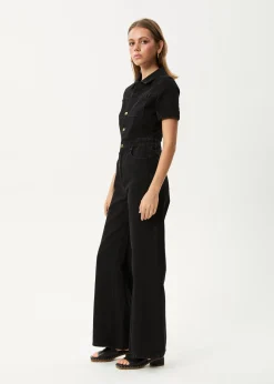 Jumpsuits & Overalls|Essentials<Afends Miami  - Denim Flared Jumpsuit Washed Black