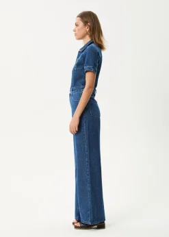 Jumpsuits & Overalls|Essentials<Afends Miami  - Denim Flared Jumpsuit Authentic Blue
