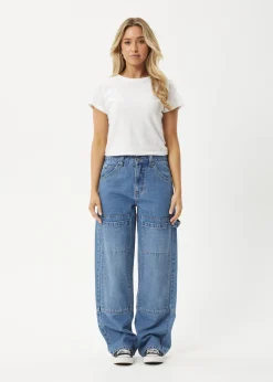 Essentials|Jeans<Afends Moss  - Denim Workwear Jean Worn Blue