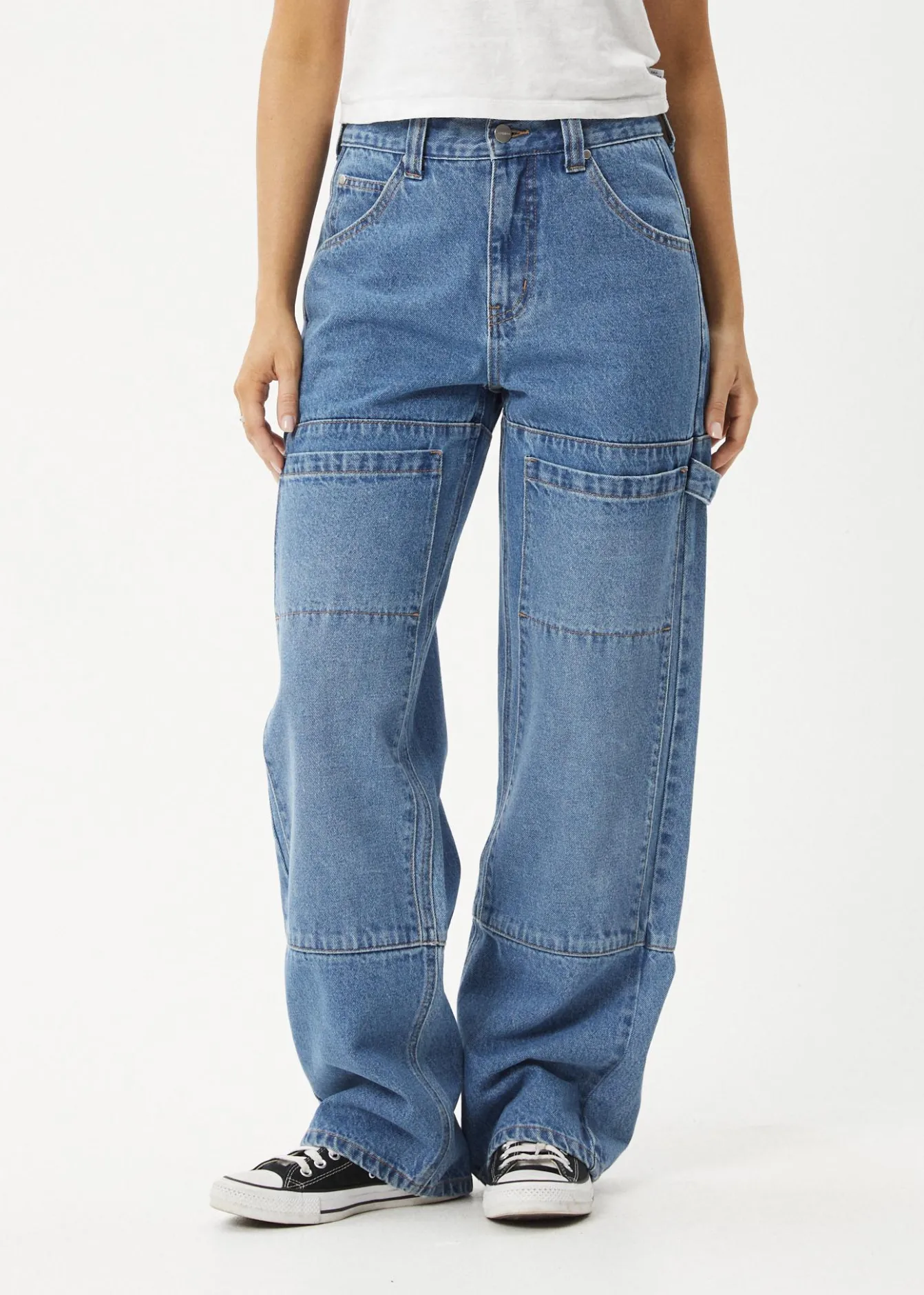 Essentials|Jeans<Afends Moss - Denim Workwear Jean Worn Blue