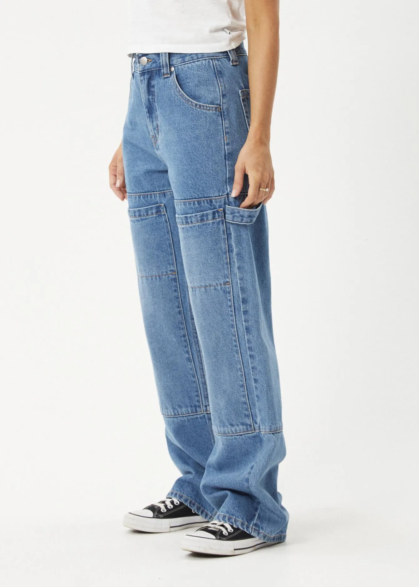 Essentials|Jeans<Afends Moss - Denim Workwear Jean Worn Blue