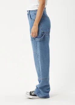 Essentials|Jeans<Afends Moss - Denim Workwear Jean Worn Blue