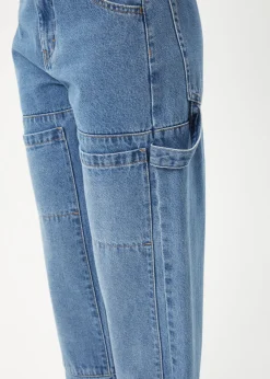 Essentials|Jeans<Afends Moss - Denim Workwear Jean Worn Blue